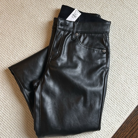 GAP Black Faux Leather Baby Boot Midrise Pant size 4P | 27 - Picture 5 of 6